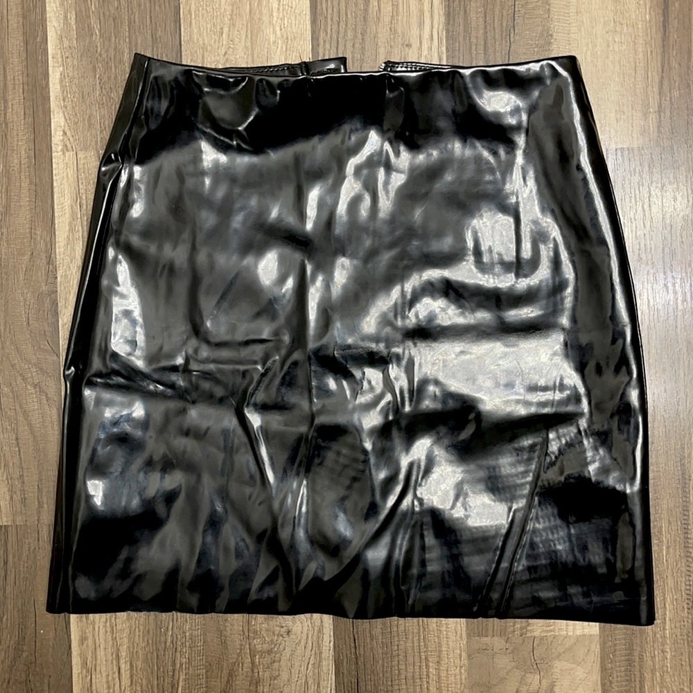 Latex Black Mini Skirt